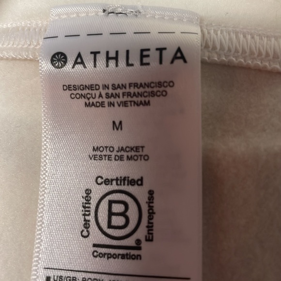 ATHLETA Moto Jacket in Magnolia White, Size M. - Picture 10 of 13
